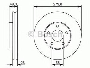 Диск гальмівний NISSAN X-TrailPrimera P12Maxima QX F PR2 BOSCH 0986479R90 на NISSAN ALMERA TINO (V10)