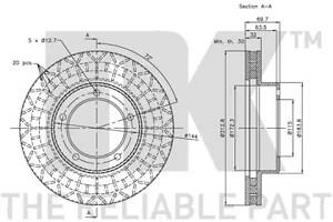 Диск тормозной перед. Toyota Land Cruiser/Lexus LX470 98-