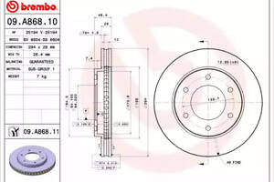 Диск тормозной передний, 294mm Mitsubishi L200, Pajero Sport 05-