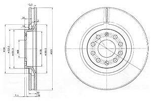 Диск гальмівний передній, 320mm AUDI A4, A6 quattro 97-05