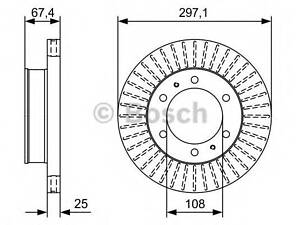 ДИСК ГАЛЬМIВНИЙ ПЕРЕДНIЙ BOSCH 0986479A96 на TOYOTA SW4 (TGN6_, KUN6_, GGN6_, TGN5_, LAN5_, KUN5_, GGN5_)