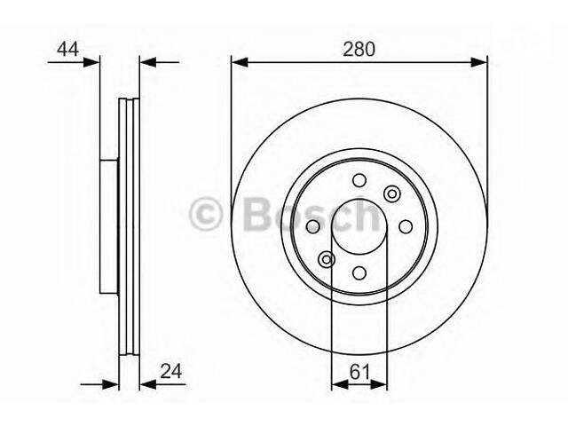 Диск гальмiвний переднiй BOSCH 0986479R67 на RENAULT MEGANE II (BM0/1_, CM0/1_)