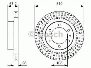 ДИСК тормозной передний BOSCH 0986479T36 на TOYOTA FJ CRUISER (GSJ1_)