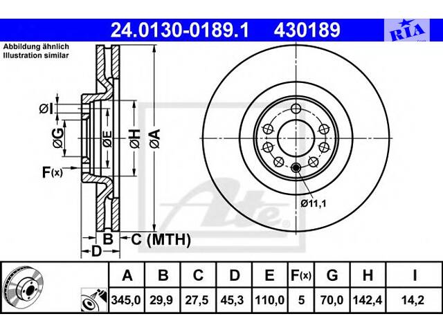 Диск тормозной передний Opel Vectra C Saab 9-3 1.8-2.8 09.02-02.15