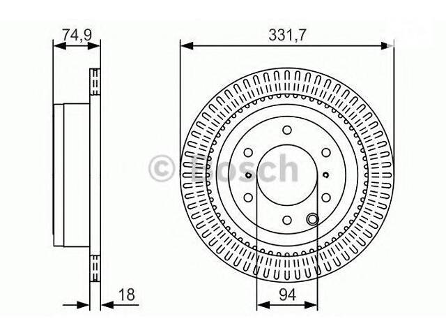 Диск тормозной PR2 MITSUBISHI Pajero R 05> - кратн. 1 шт BOSCH 0986479T90 MITSUBISHI SHOGUN IV (V8_W, V9_W)