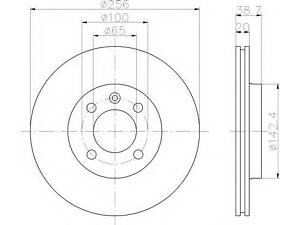 Диск гальмівний SEATVW CordobaIbizaCaddyPolo F D=256mm 83&gt &gt TEXTAR 92036803 на VW GOLF Mk II (19E, 1G1)