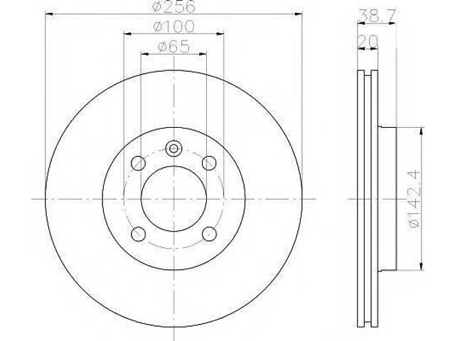 Диск гальмівний SEATVW CordobaIbizaCaddyPolo F D=256mm 83> > TEXTAR 92036803 на VW GOLF Mk II (19E, 1G1)