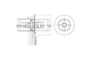 Диск гальмівний SEATVW ToledoCorradoGolfJettaPassat R D=226mm 89-02 DELPHI BG2389 на SEAT TOLEDO (1L)