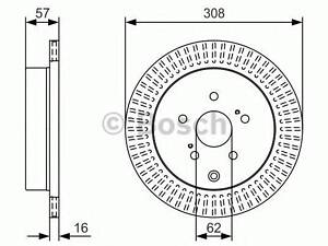 Диск тормозной SUZUKI Grand Vitara R 1,9-3,2 05 BOSCH 0986479T16 на SUZUKI ESCUDO II (JT)