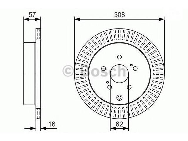 Диск тормозной SUZUKI Grand Vitara R 1,9-3,2 05 BOSCH 0986479T16 на SUZUKI ESCUDO II (JT)