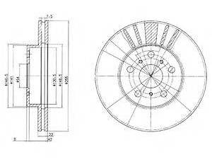 Диск гальмівний TOYOTA CamryCarinaCelica F D=255mm 86-97 DELPHI BG2596 на TOYOTA CAMRY Liftback (_V1_)