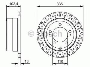 Диск гальмівний TOYOTA Land Cruiser J6J7J10 R 98-07 BOSCH 0986479A61 на TOYOTA PRADO (FZJ1_, UZJ100)