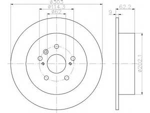 Диск гальмівний TOYOTA Rav4 R D=303mm 00&gt &gt TEXTAR 92144103 на DR DR 5