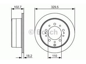 Диск гальмівний TOYOTALEXUS Land CruiserLX R 4.2-4.7 98-08 - кр. 1 шт BOSCH 0986479R15 на LEXUS LX (UZJ100)