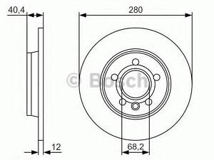 Диск гальмівний VW CaliforniaCaravelleEurovanMultivanTransporter T4 R PR2 BOSCH 0986479R91 на VW TRANSPORTER / CARAVELLE