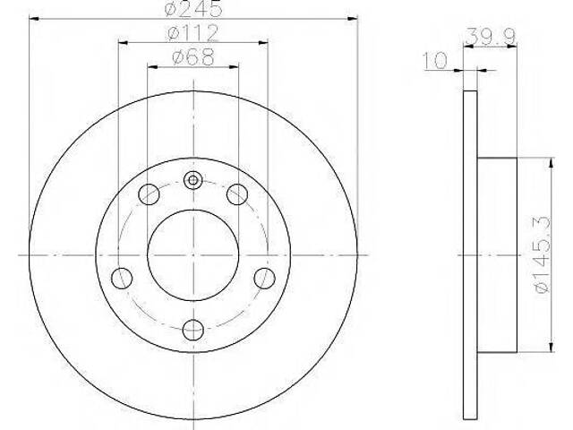 Диск гальмiвний з покриттям PRO HELLA PAGID 8DD355107541 на AUDI COUPE (89, 8B)