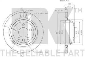 Диск тормозной зад. 314X22X75,9 (вент.) VW Touareg 2.5TDI-6.