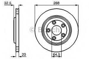 Диск гальмівний зад. JAGUAR S-TYPE 2.5/2.7D/3.0 99-07, XJ 3.0 03-09 0 986 478 777