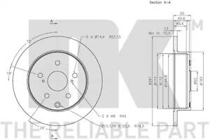 Диск тормозной зад. Lexus RX270/350/450H 12-/Toyota Rav 4 IV 2.0D-3.5 08-