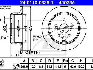 Диск тормозной задний, Lexus IS 2D/2.5/3.5 08.05-