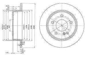 Диск гальмівний задній, 258mm C (W202), E (W124) 82-95