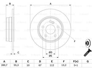 Диск тормозной задний, 290mm C (W202, W203), E (W210) 94-11