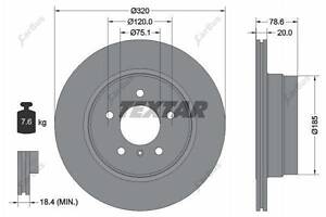 Диск тормозной задний BMW X5 E70 (2010-2013) рестайл, 34216793247