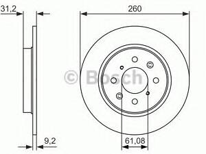 ДИСК тормозной задний BOSCH 0986479051 на HONDA INSIGHT (ZE_)