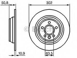 ДИСК ГАЛЬМІВНИЙ ЗАДНІЙ COATED BOSCH 0986479B94 на FORD MONDEO IV седан (BA7)