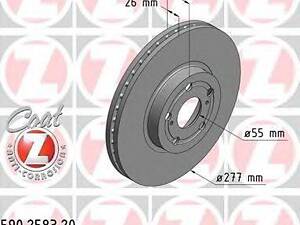 Диск гальмівний ZIMMERMANN 590258320 на TOYOTA AVENSIS седан (T25)