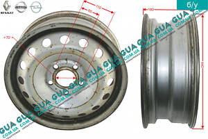 Диск колесный R16 ET50 металлический ( стальной / железный ) 1010469 Nissan / НИССАН PRIMASTAR 2000- / ПРИМАСТАР 00-, Op