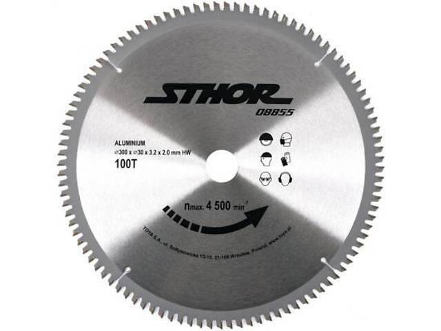 Диск пильный для алюминия 300/30х3,2 мм 100 зубьев STHOR-08855