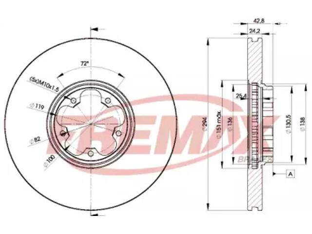 Диск торм. пер. R16, RWD 294mm