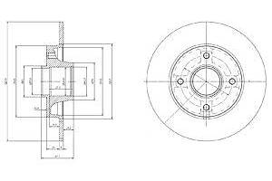 Диск тормозной + подшипник, CITROEN C4, PEUGEOT 307 1.4-2.0 +16V/HDi 00-