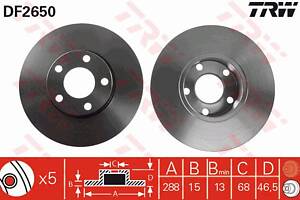 Диск тормозной, AUDI 100/A6, 1.8-2.5, AAR, 90-97