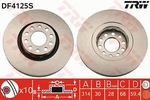 Диск тормозной, AUDI 100/A6/A8, 2.5-4.2, AFB/AKN, 91-02