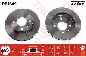 Диск тормозной, AUDI TT (8J3/8J9), 2.0, CDLB, 08-14