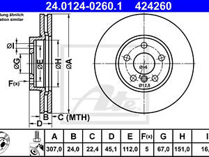 Диск гальмівний, BMW 1 (F40), 2 (F44/F45/F46), X1 (F48), X2 (F39); MINI