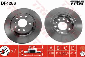 Диск тормозной, FIAT/OPEL/SAAB/VAUXHALL/CHEVROLET, 1.6-3.2, Y 22 DTR, 02-