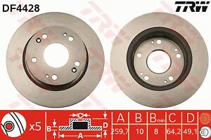 Диск тормозной, HONDA Accord VII (CL,CN), 2.0-2.4, K20A6, 03-08