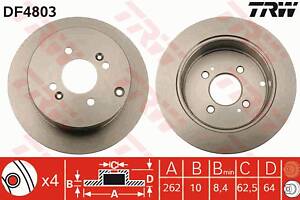 Диск тормозной, HYUNDAI/KIA, 1.2-1.6, G4FA, 02-