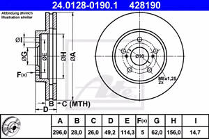 Диск тормозной, LEXUS Es; TOYOTA Avalon, Camry, Estima, Harrier; 2.0-3.5, 01-12