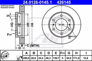 Диск тормозной, MITSUBISHI Pajero III/IV; 2.5-3.8, 01-