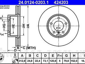 Диск тормозной (передний) BMW 3 (E90/E91/E93) 05-11/X1 (E84) 09- (312x24) (с покрыт.) (вент)