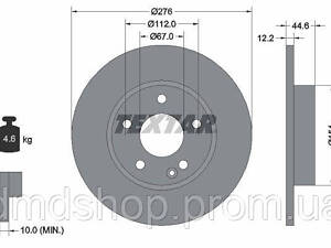 Диск тормозной (передний) MB A-class (W169) 04-12 (276x12.2) PRO