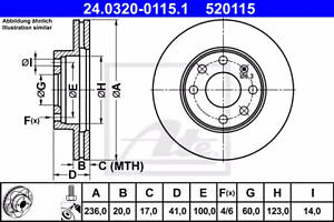 Диск тормозной, передний, OPEL Ascona, Adtra, Corsa, Kadett; 1.4-1.8, 88-00