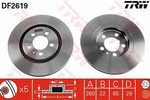 Диск тормозной, SEAT Toledo, VW Golf/Passat/Vento, 1.6-2.9, ABA/ADY/AGG, 91-99