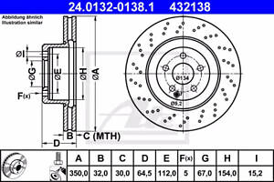 Диск тормозной передний, 06- W221/W211/R230/C216