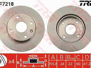 Диск гальмівний передній, 256mm, CHEVROLET/DAEWOO, Lacetti, Epica, Nubira 04-