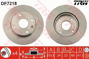 Диск тормозной передний, 256mm, CHEVROLET/DAEWOO, Lacetti, Epica, Nubira 04-